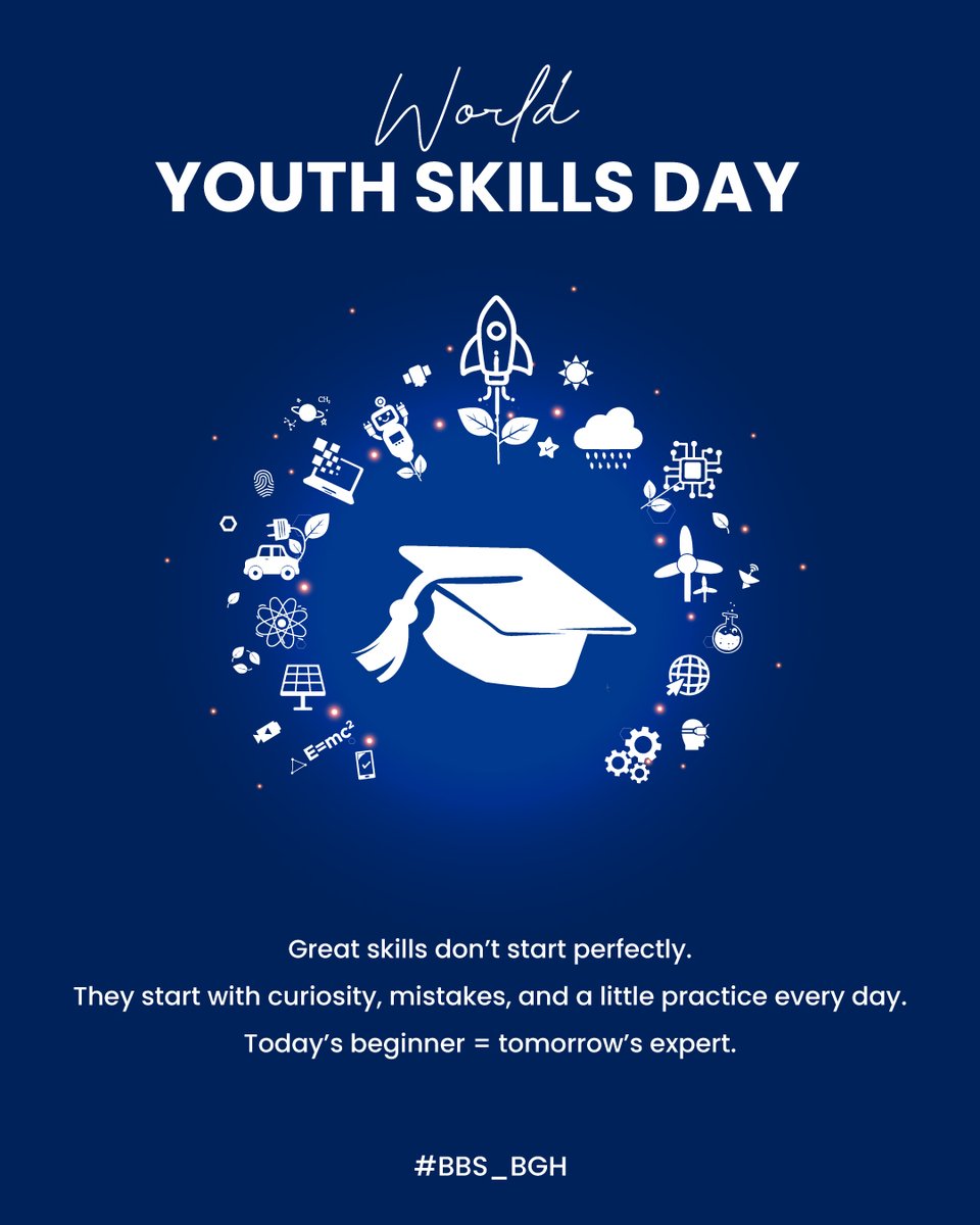 BBS_BGH's tweet photo. Don’t wait to be perfect.
Start with what you have. Learn something new today.
#KeepGrowing #SkillIsPower #WorldYouthSkillsDay #BalBhartiSchool #BBS_BGH #Bahadurgarh https://t.co/HKBI3IKfwo