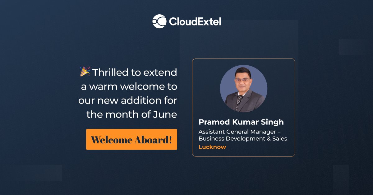 Expanding horizons at #CloudExtel!

Excited to welcome Pramod Kumar Singh as Assistant General Manager. His expertise adds strength to our commercial engine as we shape India’s digital backbone.

Together, we’re creating a smarter, stronger digital India.

#NewLeadership #Telecom