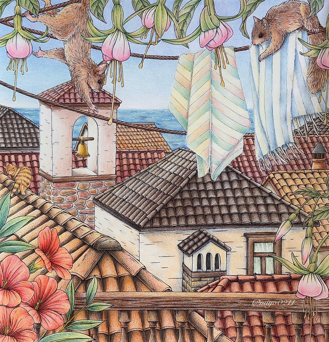 #レオンの足跡をたどれば
#leonsjourney
#江種鹿乃子　#塗り絵　#ぬりえ　#コロリアージュ　#大人の塗り絵