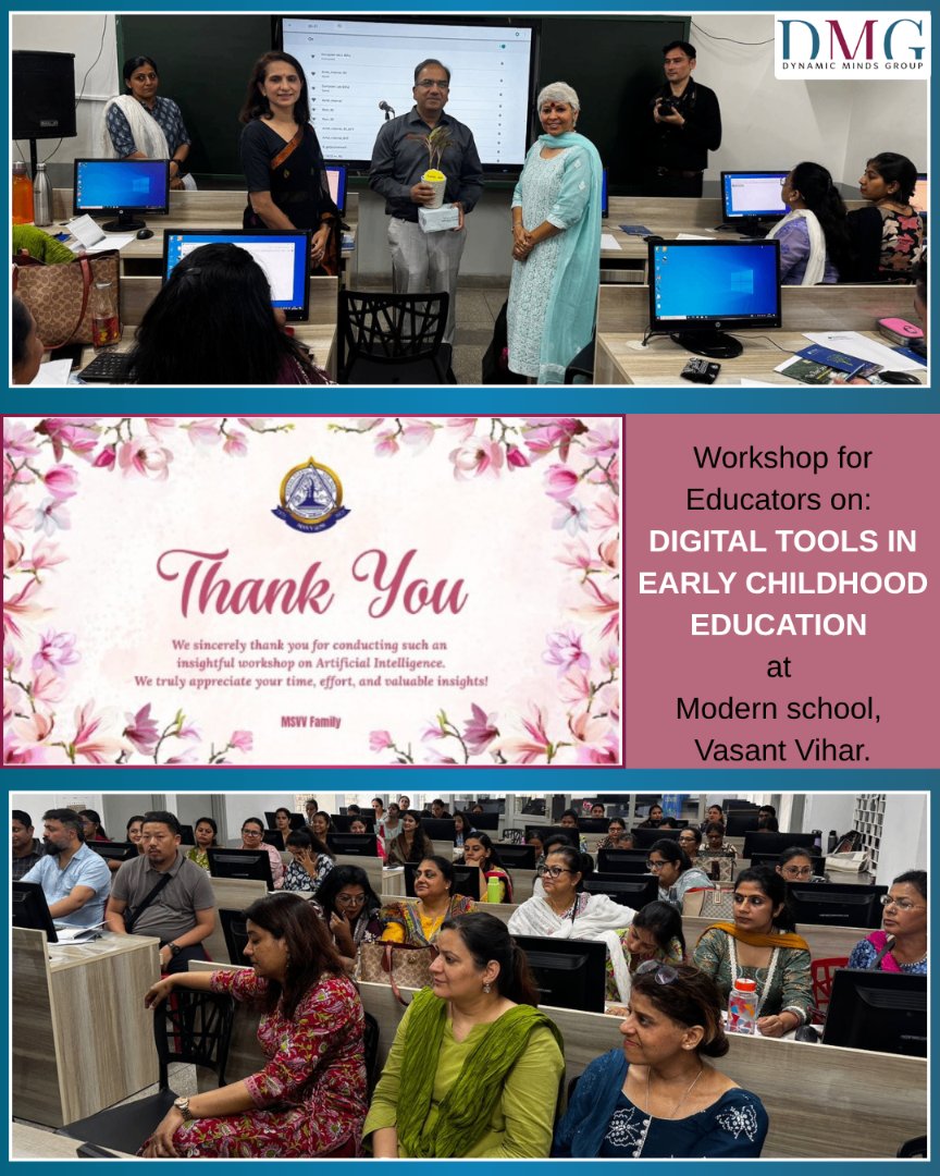 sudhireducator's tweet image. Empowering Educators with Technology!  
Dynamic Minds Group held a workshop on &quot;Digital Tools in Early Childhood Education&quot; at Modern School, Vasant Vihar.  
Thanks to the MSVV family for their enthusiasm.  
#InnovateInspireEducate #dynamicmindsgroup #sudhirsinghal #aditisinghal