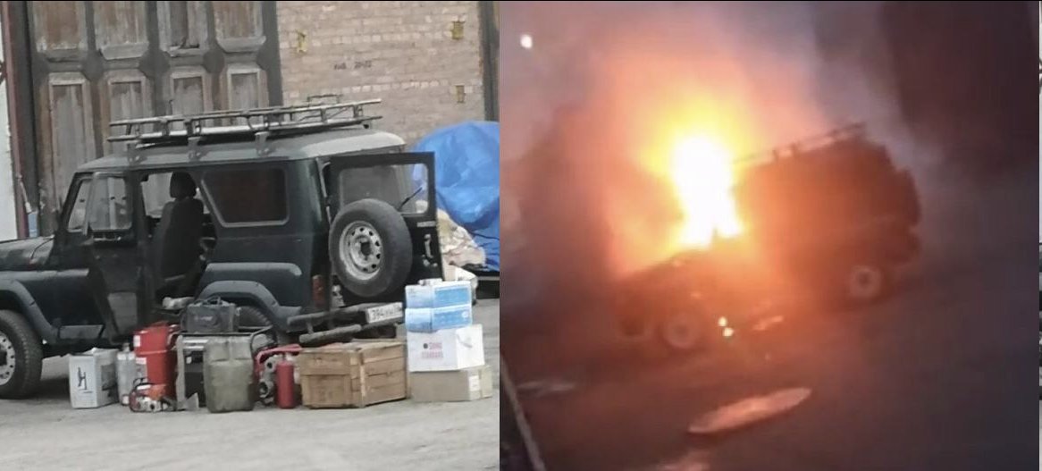 The Pohjoinen Veljeskunta partisans carried out an attack on a military vehicle in the city of Petrozavodsk, which was transporting drones to the frontline: t.me/PohjoinenV/113

#FreeKarelia