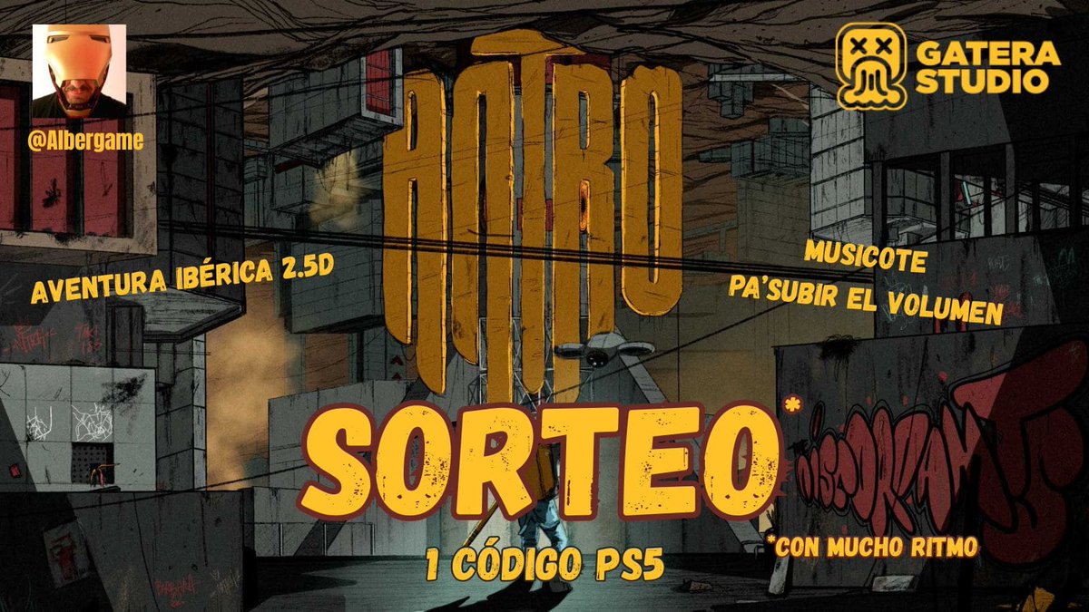 Alber Sánchez - ALBERMAN 🎮🖋🥥🍫 (@albergame) on Twitter photo ¡Nuevo #SORTEO #GIVEAWAY !
1 clave de ANTRO para PS5, cortesía de <a href="/SelectaPlay/">Selecta Play</a>
Solo tenéis que:
-Seguir a <a href="/gaterastudio/">ANTRO GAME 🎶 | Available NOW on PC, PS5 & XBOX🤘</a> , a <a href="/AlberGame/">Alber Sánchez - ALBERMAN 🎮🖋🥥🍫</a> , like y RT
-Etiquetar a 2 cuentas con quienes liberar al pueblo y derrocar a un estado opresor... o que les molen los juegazos, sin más
+ ¡Nuevo #SORTEO #GIVEAWAY !
1 clave de ANTRO para PS5, cortesía de <a href="/SelectaPlay/">Selecta Play</a>
Solo tenéis que:
-Seguir a <a href="/gaterastudio/">ANTRO GAME 🎶 | Available NOW on PC, PS5 & XBOX🤘</a> , a <a href="/AlberGame/">Alber Sánchez - ALBERMAN 🎮🖋🥥🍫</a> , like y RT
-Etiquetar a 2 cuentas con quienes liberar al pueblo y derrocar a un estado opresor... o que les molen los juegazos, sin más
+