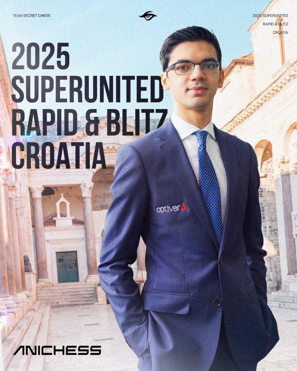 Team Secret (@teamsecret) on Twitter photo Final stop before the #EWC2025 LCQ - time to bring the heat in Croatia ๐ฅ
Wishing <a href="/anishgiri/">Anish Giri</a> the best of luck at the 2025 SuperUnited Rapid & Blitz in Zagreb! ๐ญ๐ท๐ Final stop before the #EWC2025 LCQ - time to bring the heat in Croatia ๐ฅ
Wishing <a href="/anishgiri/">Anish Giri</a> the best of luck at the 2025 SuperUnited Rapid & Blitz in Zagreb! ๐ญ๐ท๐