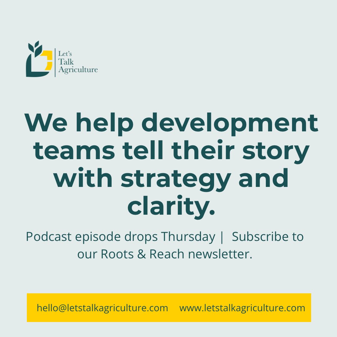 agricPR's tweet image. This carousel breaks it down — and how we help teams get it right.

📰 Subscribe to Roots &amp;amp; Reach
🎧 Listen to the podcast
💼 Need support? Let’s talk.

#DevelopmentComms  
#AgriDevelopment  
#DonorProjects  
#RootsAndReach  
#LetsTalkAgriculture