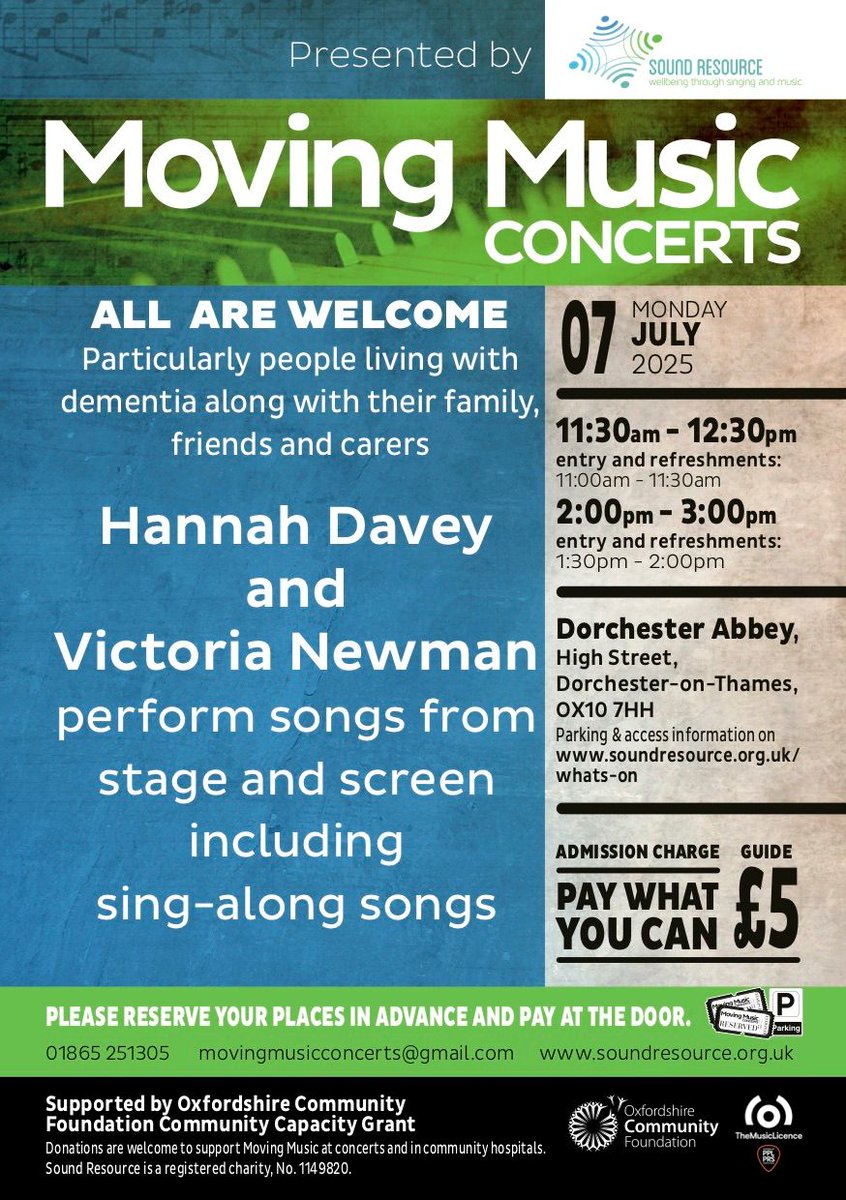 Dorchester Abbey (@dorchesterabbey) on Twitter photo Moving Music Returns to the cool of the Abbey this Summer. Reserve your places for your preferred concert time by email: movingmusicconcerts@gmail.com or call 01865 251305 #DorchesterAbbeyEvents #SoundResource buff.ly/Wo0RWoB Moving Music Returns to the cool of the Abbey this Summer. Reserve your places for your preferred concert time by email: movingmusicconcerts@gmail.com or call 01865 251305 #DorchesterAbbeyEvents #SoundResource buff.ly/Wo0RWoB