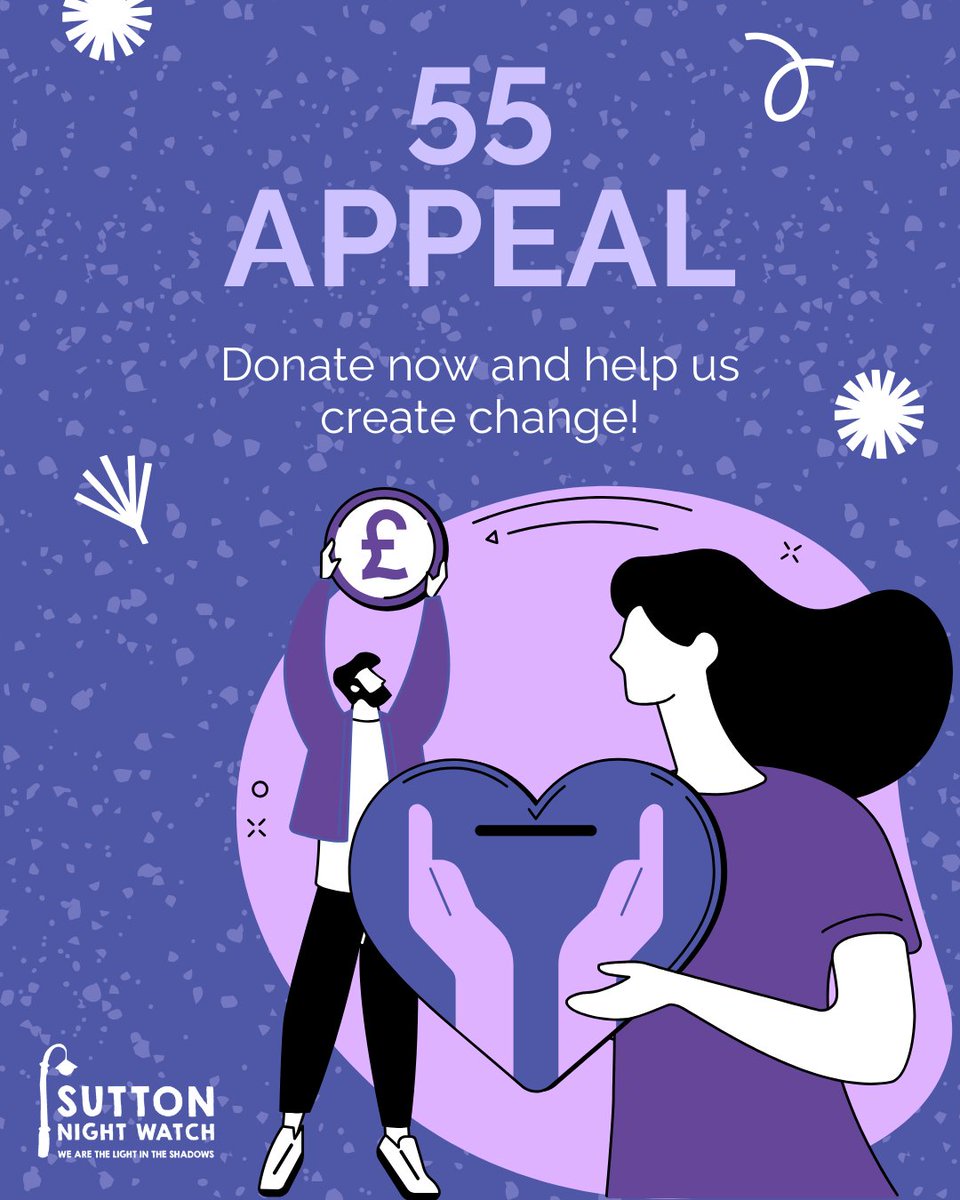 Snwhomeless's tweet image. Could you give £55 to help someone rebuild their life? 💜
Our 55 Appeal funds meals, support sessions, and safe spaces.
Donate today: ow.ly/sBZE50W2xz7
#55Appeal #SuttonNightWatch #Donate #GiveBack #Homeless #TogetherWeCan