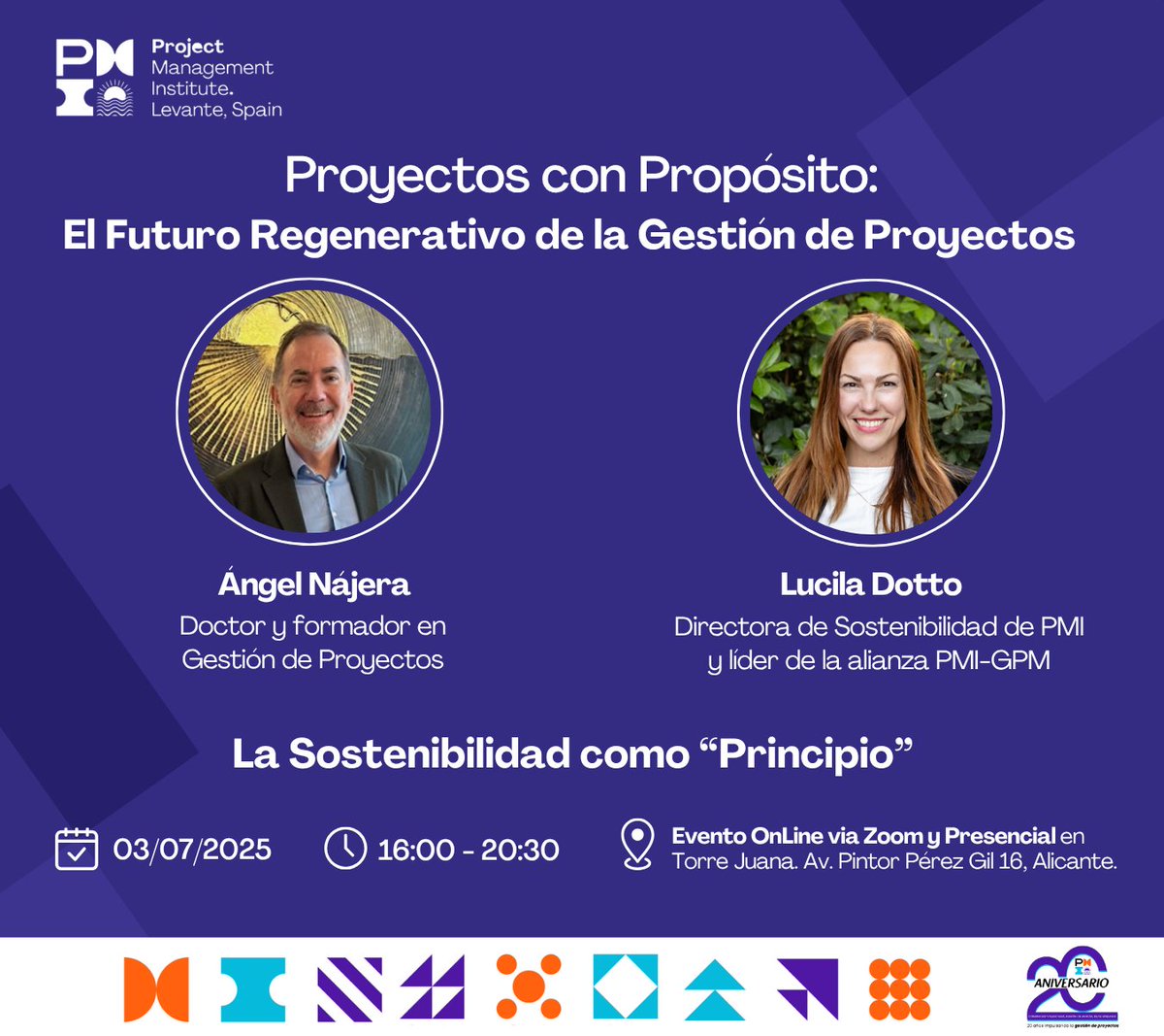 📢 ¡Últimos días para inscribirte al evento sobre #Sostenibilidad en la #GestiónDeProyectos!
📍 Alicante y online

🗓 3 de julio | 16:00-20:30 (Online y presencial en Torre Juana).

🎤 6 expert@s, 3 ponencias clave

🔗 bit.ly/455KquY

#PMI #ODS #LiderazgoResponsable