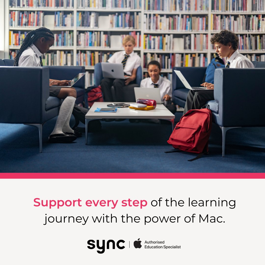 Support every step of the learning journey with Mac 💻

Mac empowers students as a reliable, high-performance tool for every stage of their secondary education - from class projects to final assessments.

Discover how Mac can support learners: wearesync.co.uk/education/mac-…