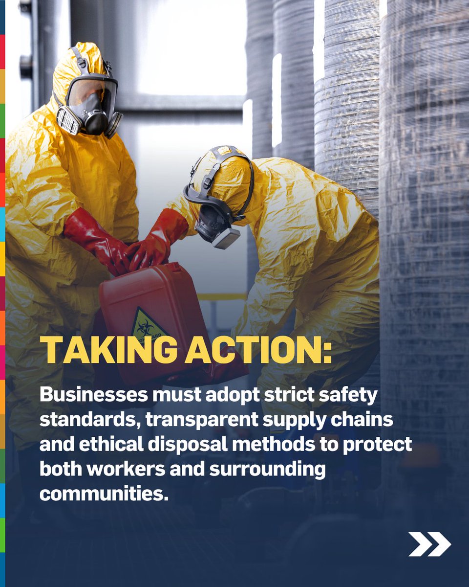 globalcompact's tweet image. 🧪A hidden cost underlies chemical production: harm to workers’ health and the environment. Businesses can drive change by adopting safety standards and promoting transparency in their practices.

More: bhr-navigator.unglobalcompact.org

#EthicalBusiness #HumanRights #SustainableIndustry