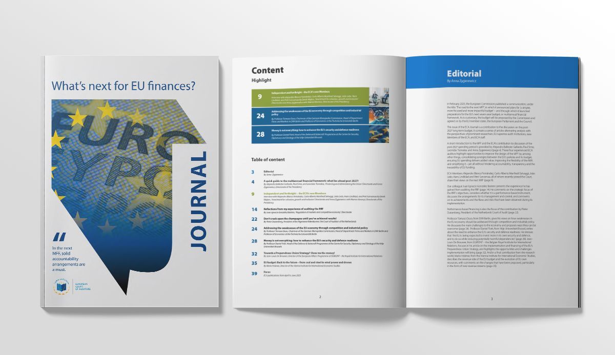 📗 Brand new edition of the #ECAJournal is out now!    

This issue focuses on #accountability and future priorities of #EUfinances, including the long-term #EUbudget beyond 2027. 🌍💶

🔗 Read the magazine online: eca.europa.eu/en/publication…