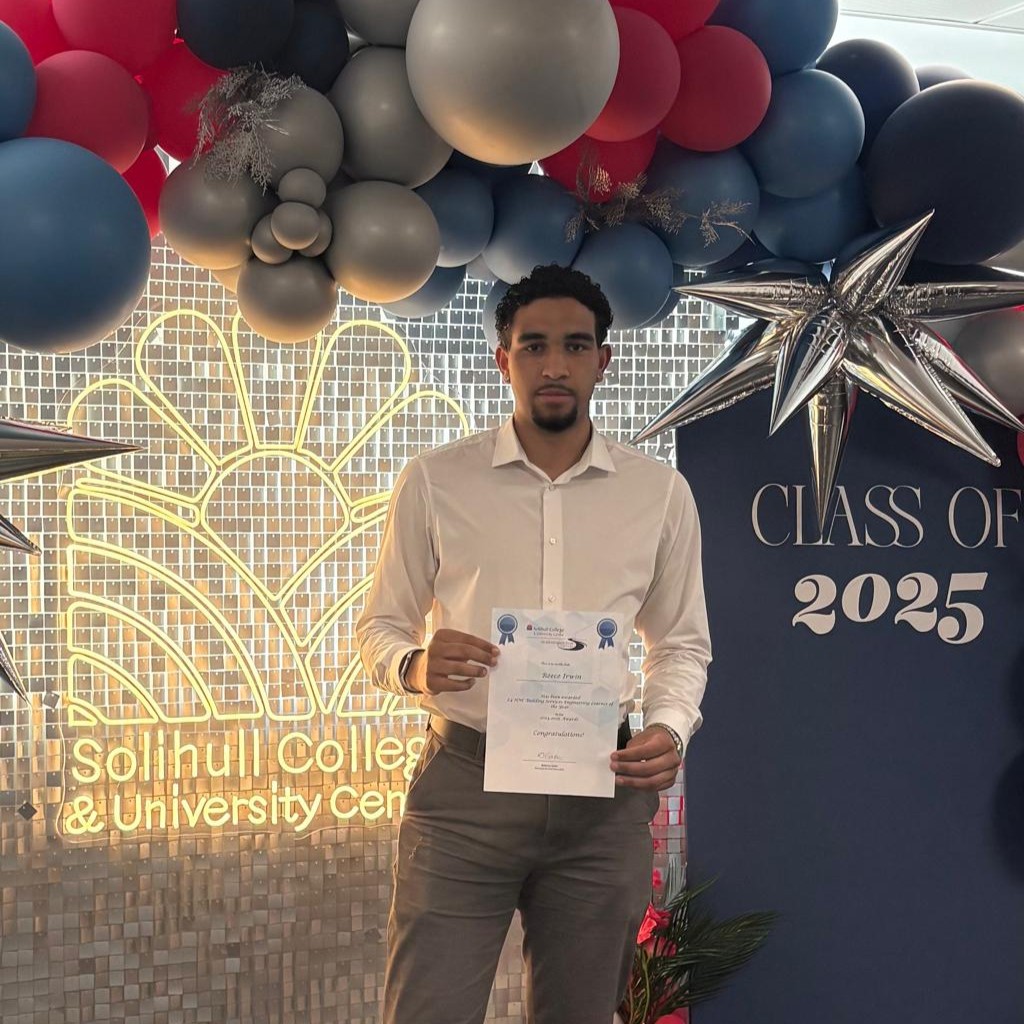 Congratulations to Reece Irwin, technical trainee for Briggs &amp; Forrester Engineering Services South East, who recently won the 'Apprentice of the Year' award from Solihull College and was acknowledged during a Built Environment Celebration ceremony at the Blossomfield Campus