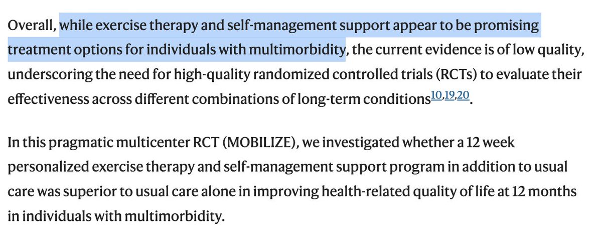 3/10 We asked: Could exercise therapy and self-management support improve life for people with multimorbidity, beyond what usual care alone offers?