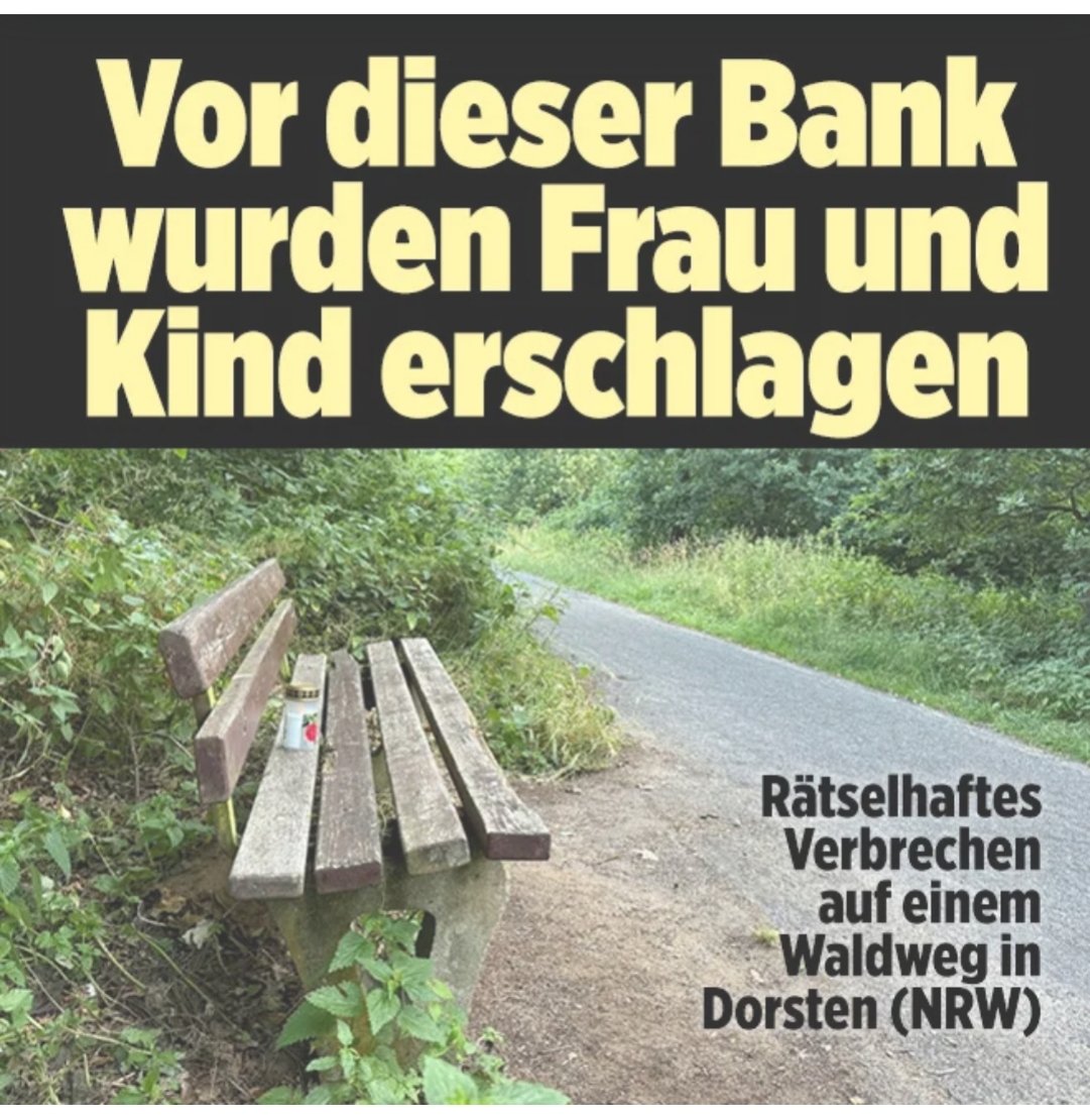 Entsetzliche Details zu dem mysteriösen Doppelmord in Dorsten. Die blutüberströmte Leiche des kleinen Kindes, dass unweit der erschlagenen Mutter, in einem Gebüsch gefunden wurde, ist der Kopf eingeschlagen und darüber hinaus ein Bein gebrochen worden. Unfassbar, wie kann man so