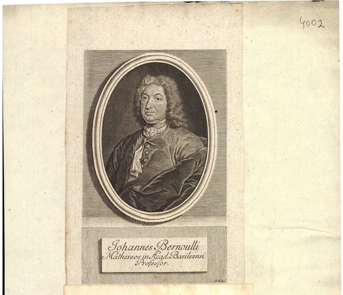 #ezenanapon #OnThisDay 
358 éve, 1667-ben ezen a napon született Johann #Bernoulli, a Bernoulli-L’Hôpital-szabály egyik megalkotója. Ő oktatta Leonhard Eulert fiatalkorában.
Kép a Metszettárunkból: hdl.handle.net/10831/6250