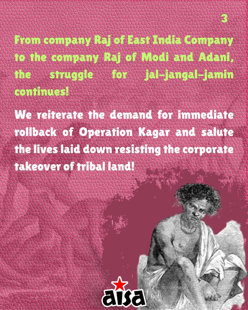 On this day, 170 years ago, the brave Santhal warriors rose against colonial oppression and feudal tyranny.

The Hul was not just a rebellion, it was a people's war for dignity, land, and freedom.

Long live the spirit of Hul!
Revolution until Victory!
#aisa 
#aisalkouniv