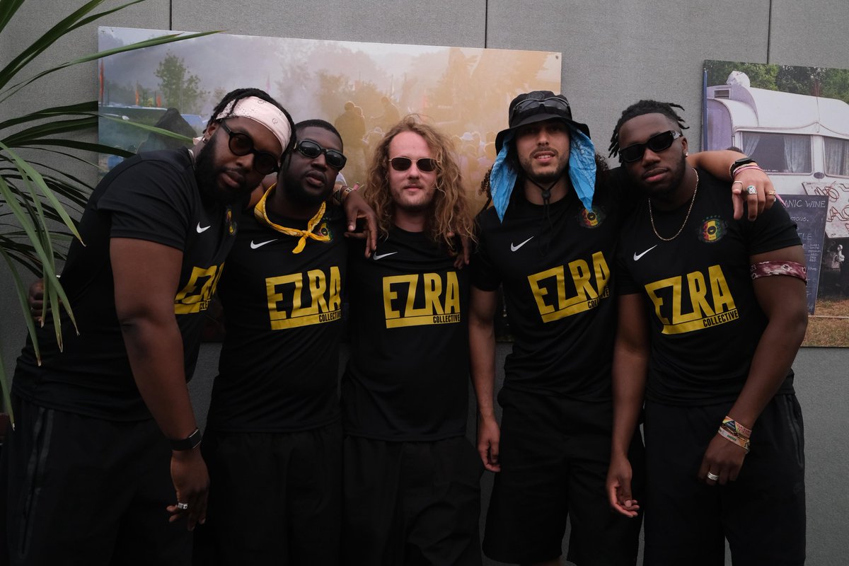 EzraCollective's tweet image. Started playing drums when I was 3 & fell in love with them - all my brothers have a similar story. You practice hours a day with the dream that you might play Glastonbury. Saturday’s energy came from deep gratitude that we got to perform on that stage for you. Thank you.