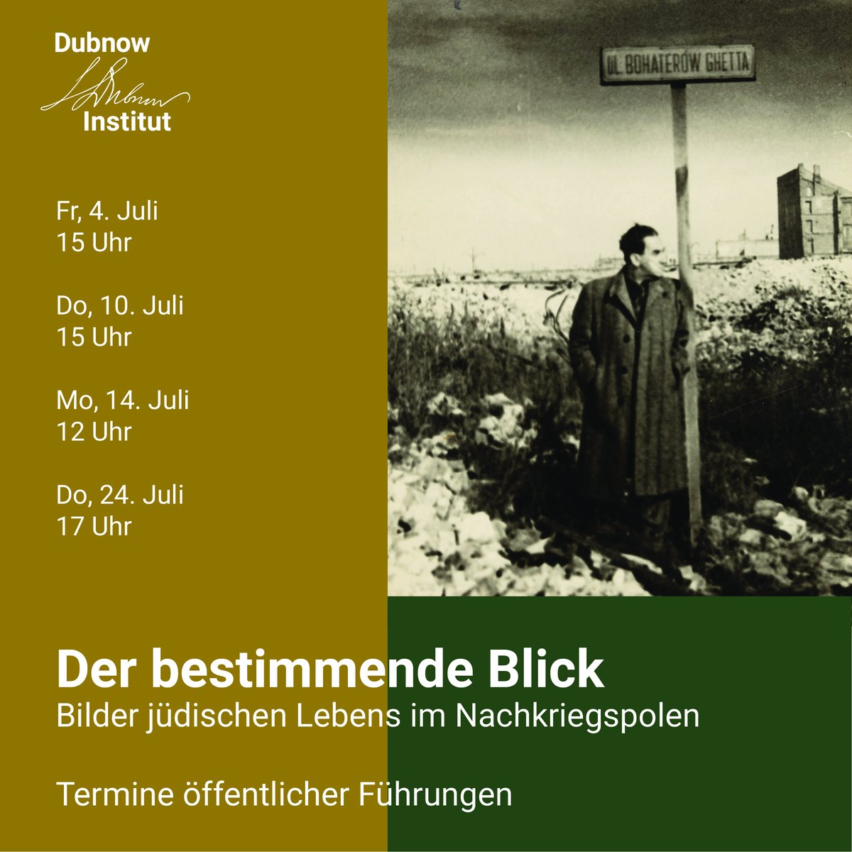 Jüdisches Leben in Polen unmittelbar nach dem Holocaust war voller Ambivalenzen &amp; widersprüchlicher Erfahrungen. Die Ausstellung der "Der bestimmende Blick" erzählt davon und blickt dabei auch hinter die Kamera, fragt, wer was, warum fotografierte.
dubnow.de/veranstaltung/…