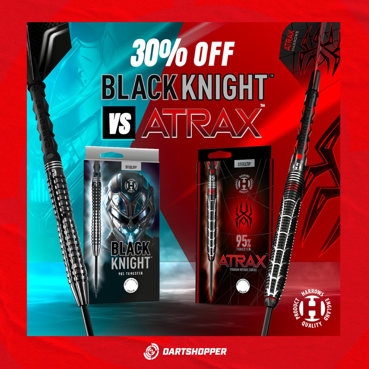 Dartshopper's tweet photo. 30% OFF Harrows Atrax & Black Knight Darts! π₯
Two beasts. One choice. Which one will you choose? π―
Stockβs flying, grab yours now at Dartshopper in your region!
#darts #Dartshopper #dartsmemes #dartsofinstagram #pdc #pdcdarts #dartpfeile #pldart #harrows #harrowsdarts https://t.co/pqkQzsbdAj