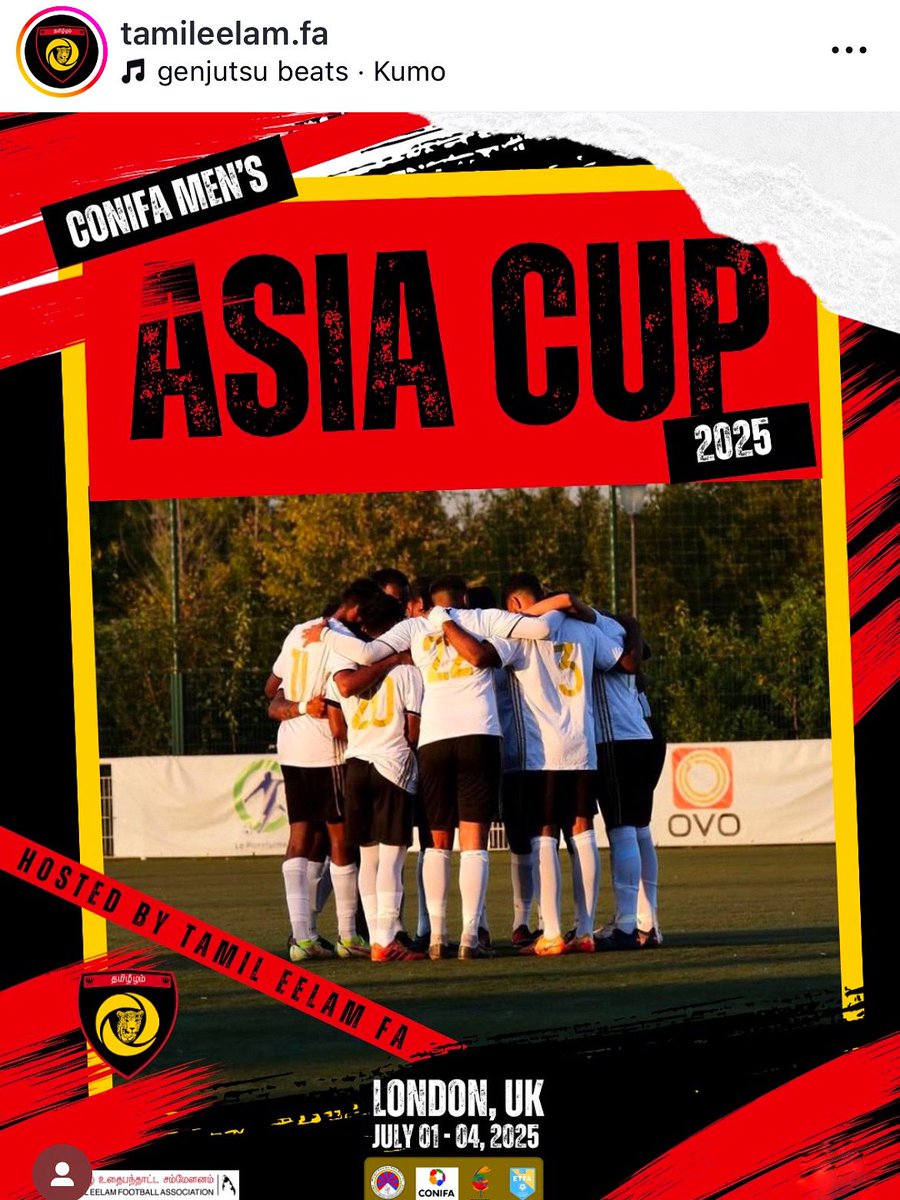 CONIFAOfficial's tweet image. Show your full support for Tamil Eelam FA, the historic first CONIFA Asia Cup Champions (2023, #Montijo, Portugal), as they take on the formidable task of hosting the CONIFA Asia Cup 2025 in #London, at the Elmbridge Xcel Sports Hub in Walton-on-Thames from 1st July to 4th July.