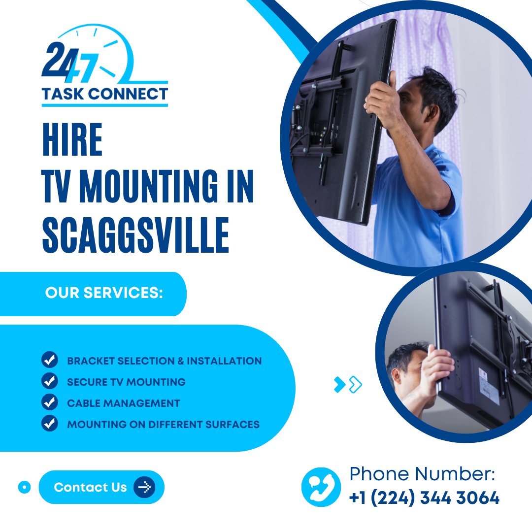 task_247's tweet image. 📞 Call Now: +1 (224) 344 3064
247taskconnect.com/hire-tv-mount-…
📺 Need a TV Mounted in Scaggsville? We’ve Got You Covered!
🛠️ Wall Mounts for Any TV Size
📏 Perfect Positioning &amp;amp; Cable Management
#ScaggsvilleTVMounting #247TaskConnect #TVInstallationService #WallMountExperts #HomeTheater