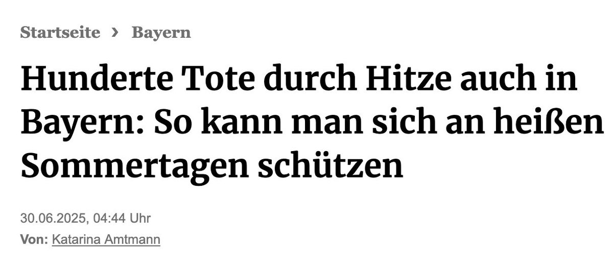Der Artikel lag vermutlich schon seit Wochen bereit. Nach dem ersten Tag mit Hitzefrei konnte er endlich ins Land getrötet werden.