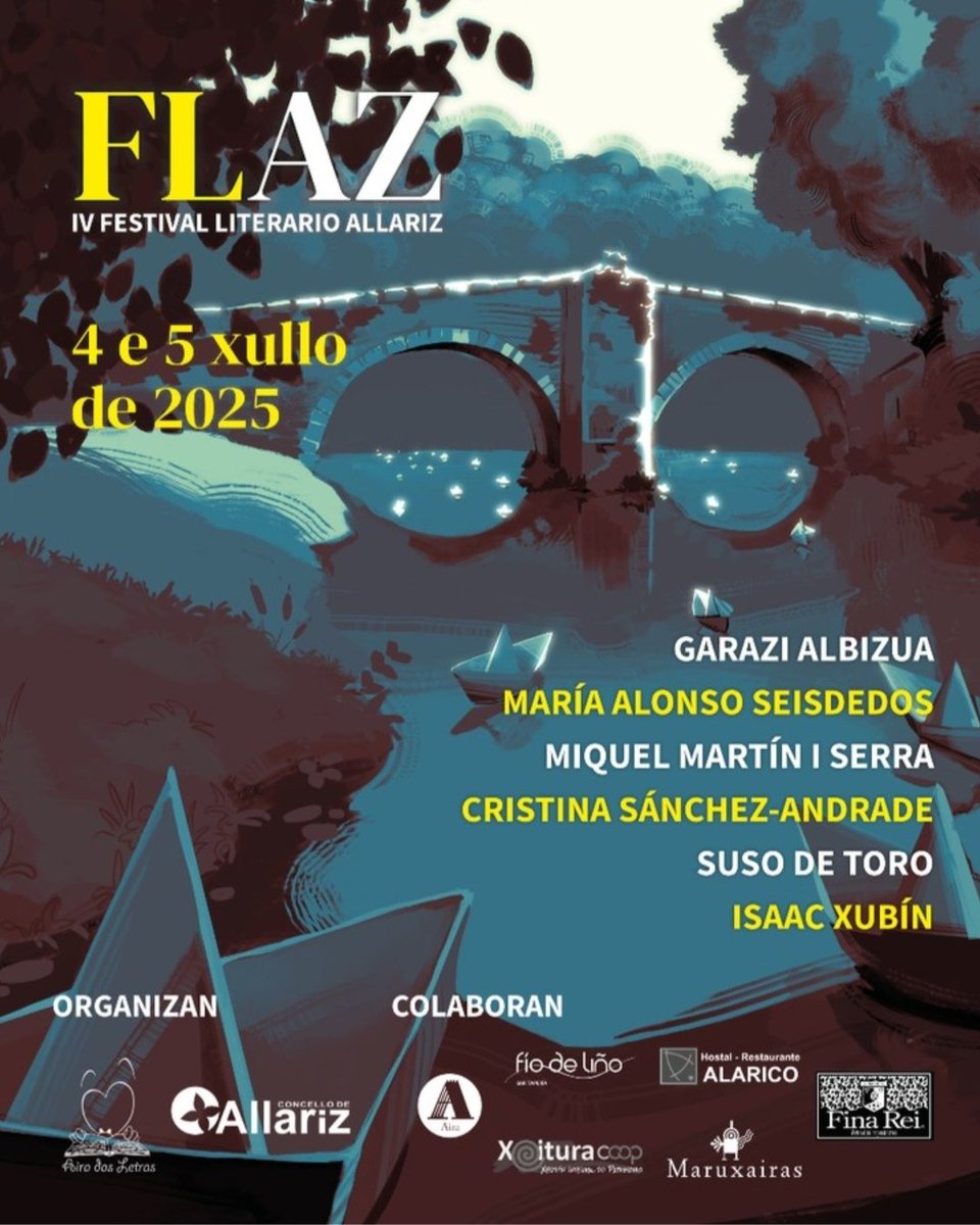 A edición deste ano do Festival Literario de Allariz estará centrada na tradución! Entre outras moitas actividades, este sábado 5 ás 12:30 participará a nosa socia María Alonso Seisdedos 📚