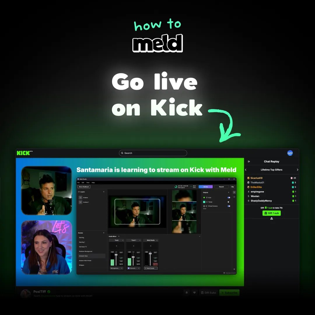 StreamWithMeld's tweet image. Start streaming on Kick with our newest integration!