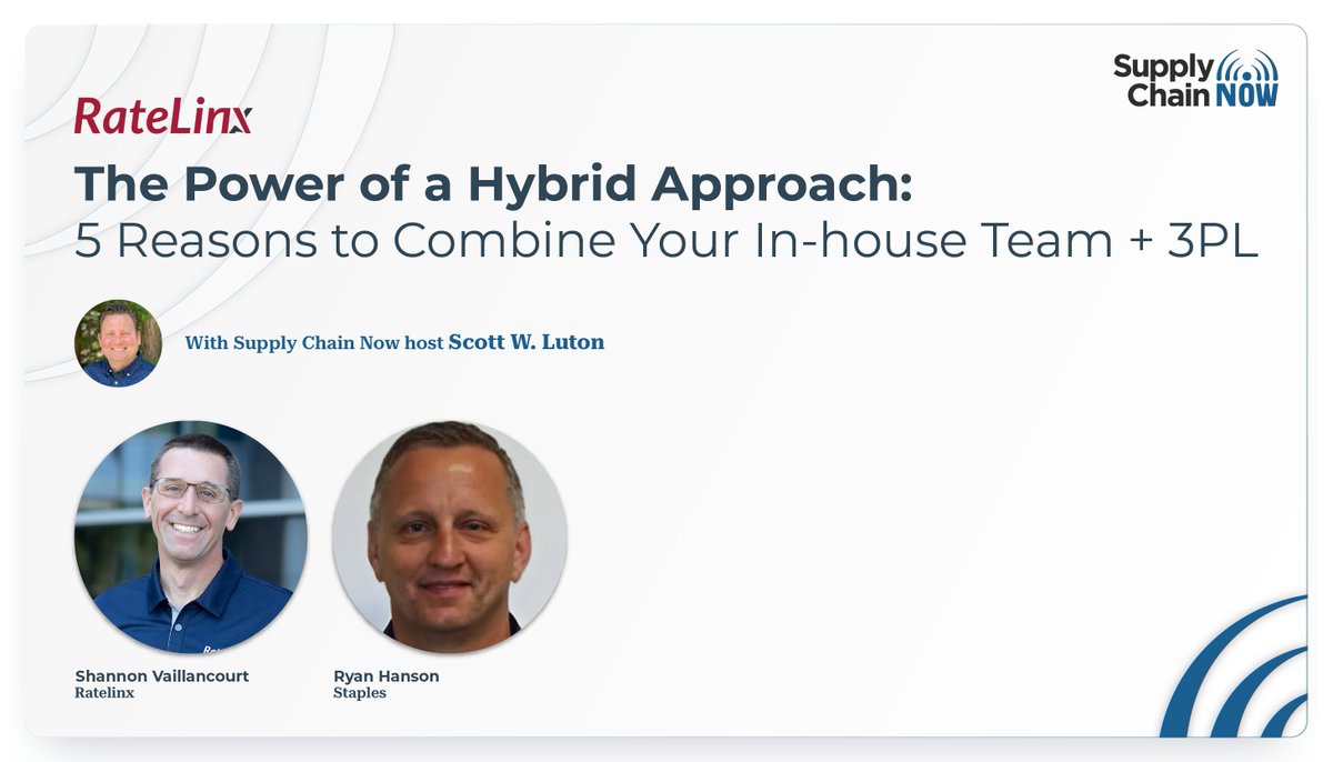How is Staples leveling up its SC?
Hear from our host @Scottwluton, Ryan Hanson from @Staplesstores &amp; Shannon Vaillancourt from <a href="/RateLinx/">RateLinx</a> in this episode. They share how 3PLs, automation, &amp; real-time data drive performance and customer satisfaction.

🎧: hubs.ly/Q03vfdgD0
