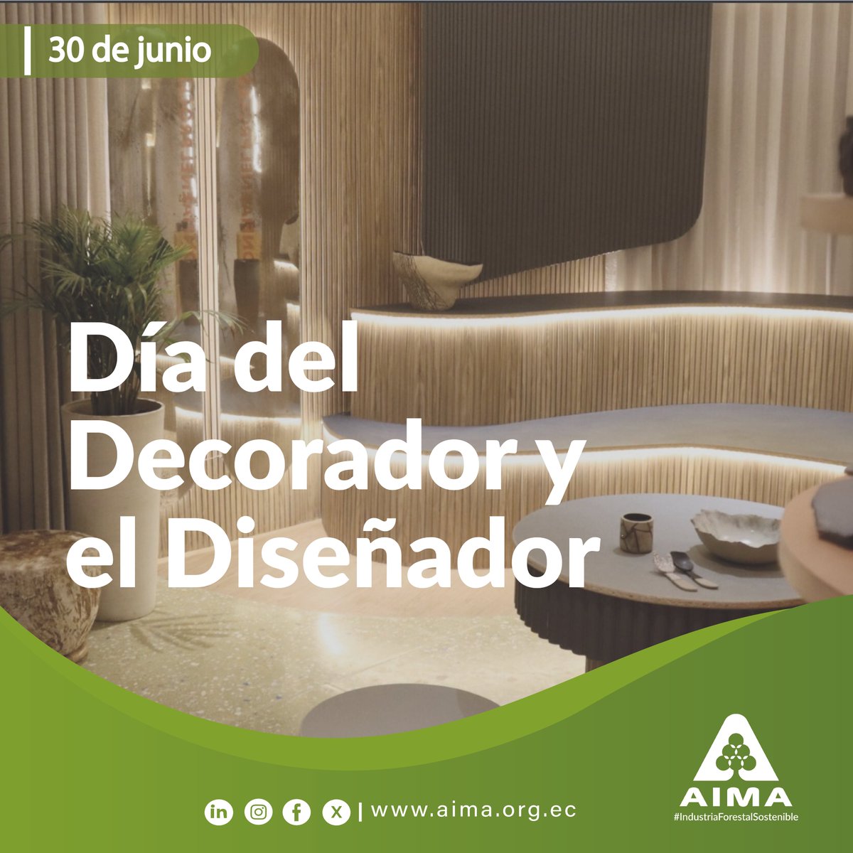 🎨🌿 Día Internacional del Decorador y el Diseñador
El talento de decoradores y diseñadores transforma espacios y vidas, y cuando eligen materiales de la #IndustriaForestalSostenible, su trabajo también cuida el planeta.