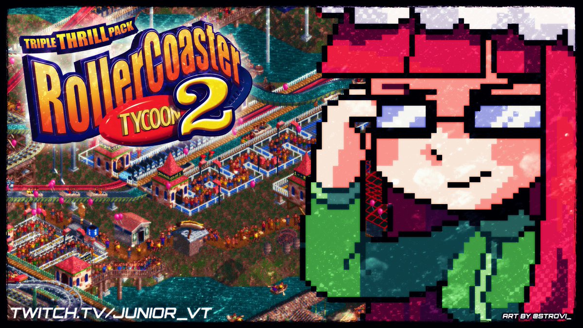 I can't think of anything witty. I'm streaming Rollercoaster Tycoon 2 gosh darn it. twitch.tv/junior_vt