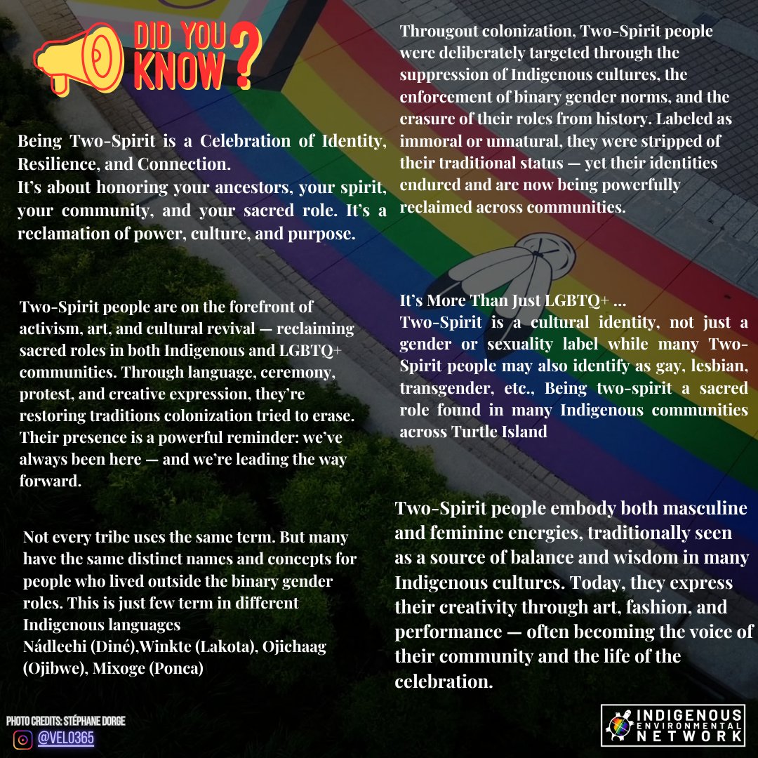 Pride Month might be over — but being Two-Spirit isn’t a trend, it’s a legacy.
We’ve carried culture, spirit, and survival through generations.
Colonizers tried to erase us, rename us, rewrite us — but we were never gone.
We are the ceremony. We are the rebellion. We are the joy.