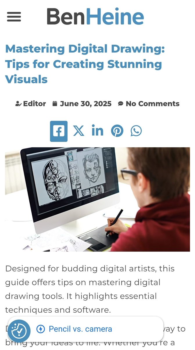 New article : Mastering Digital Drawing: Tips for Creating Stunning Visuals benheine.com/mastering-digi…