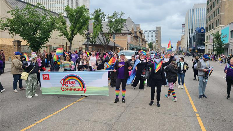 Throughout the month of June, our team members were proud to show their Pride! From painting the crosswalk outside our Home Office in Saskatoon, to participating in Pride parades across Western Canada, they were committed to showing their support for the 2SLQBTQ+ community.