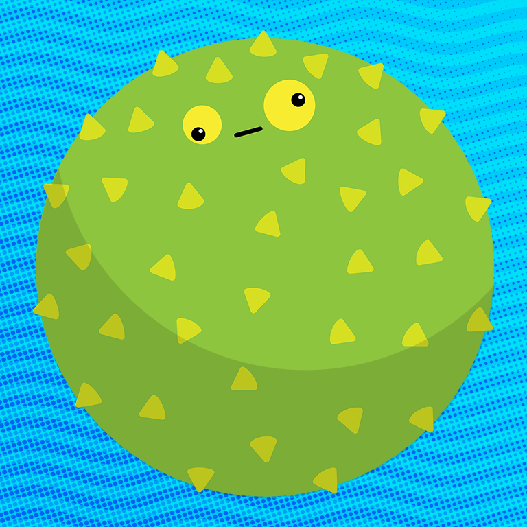 You might think this is a puffer fish but its green color tells us that it is in fact a Bloat Alien that inflates and quickly rolls away when frightened. #amdoodling #aliens