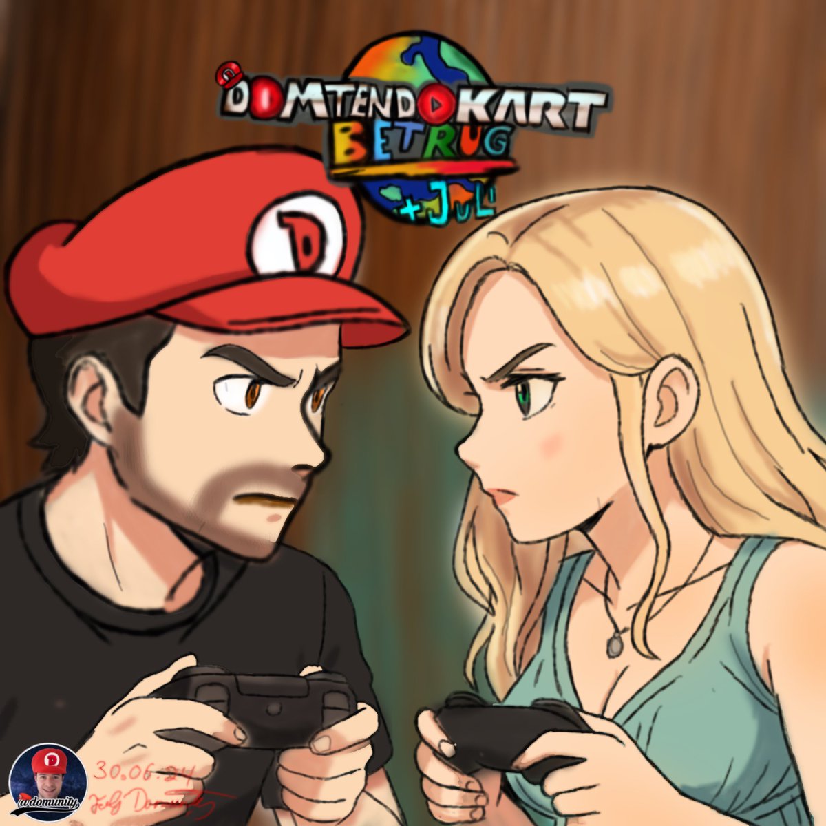 domunityfanarts's tweet photo. Domtendo und Juli Together Fanart zu Mario Kart world. 
@Domtendo @juliiana1211 #mariokart #mariokartworld #domunity https://t.co/MPuGQTD1lF