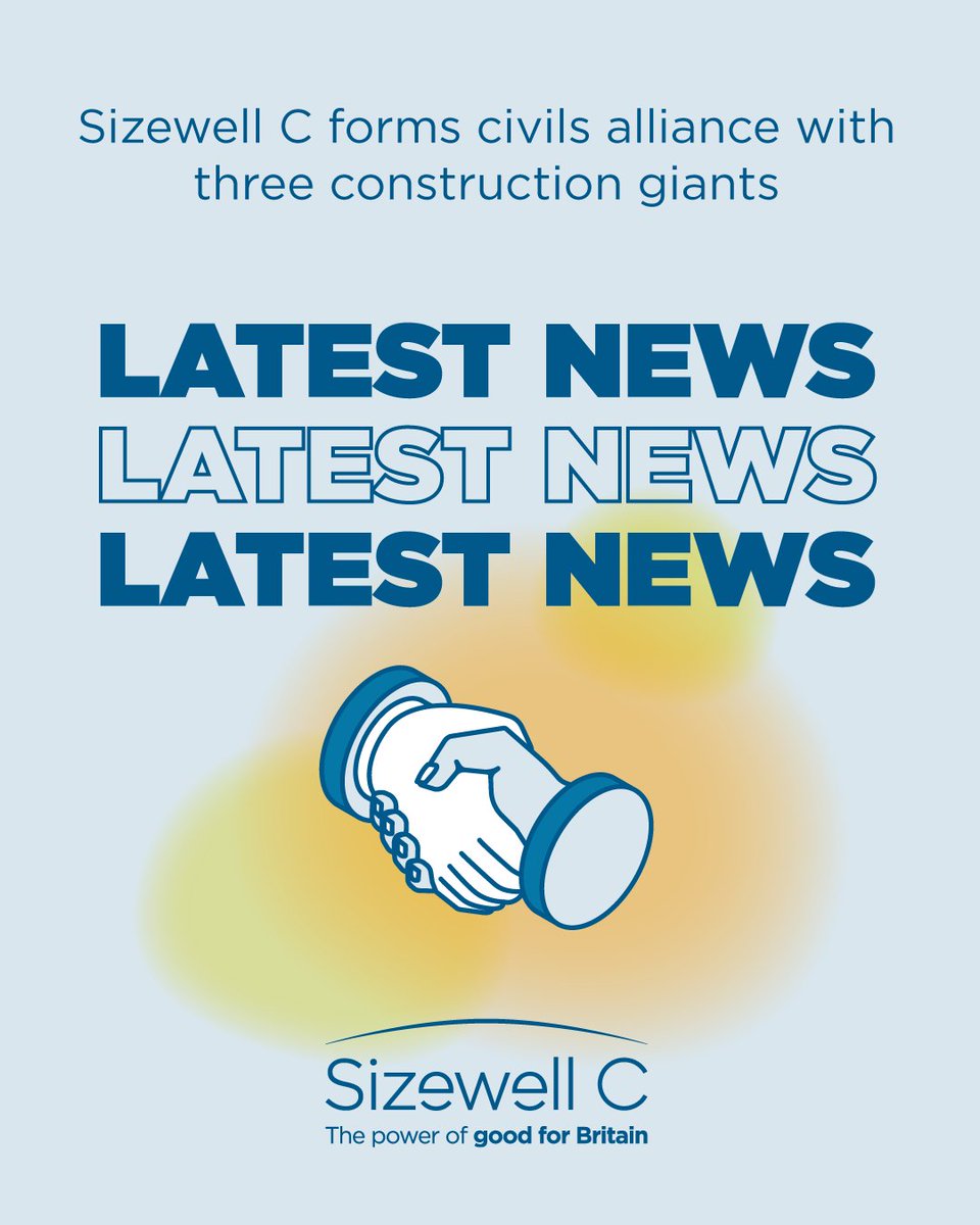 sizewellc's tweet image. Civil Works Alliance Announced 🤝 | We're partnering with @balfourbeatty, @Laing_ORourke and @BouyguesUK to deliver our civil works.
A huge step toward the UK’s clean energy future.
Read more here🔗sizewellc.com/news-views/siz…
#SizewellC #NuclearEnergy #NetZero #UKInfrastructure