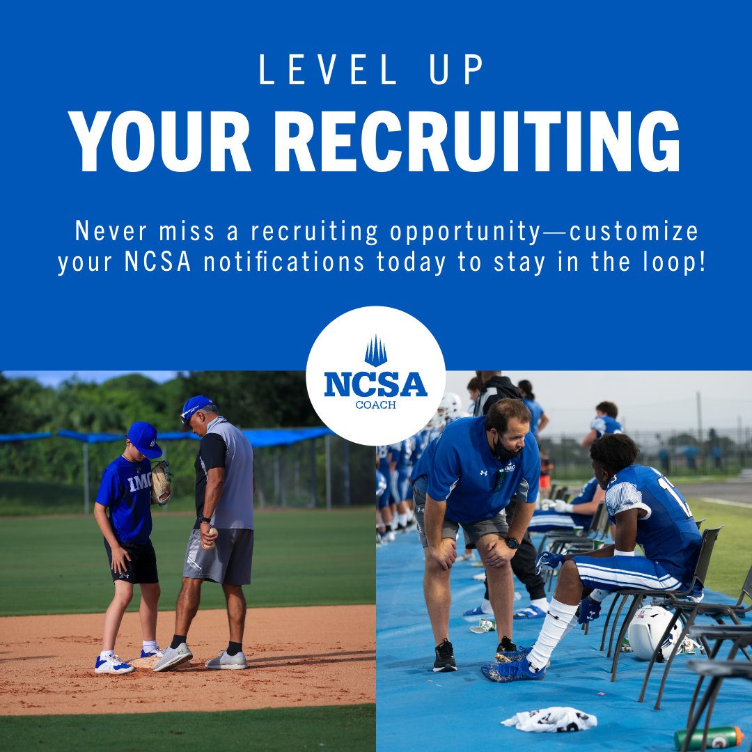 🎯 Stay in the Know with Custom Notifications! Get alerts for followed athletes, new recommendations, and prospects interested in your program—right when it matters most. Update your settings today. 👆Click the link in bio to access your account. #NCSACollegeRecruiting #WeGotYou