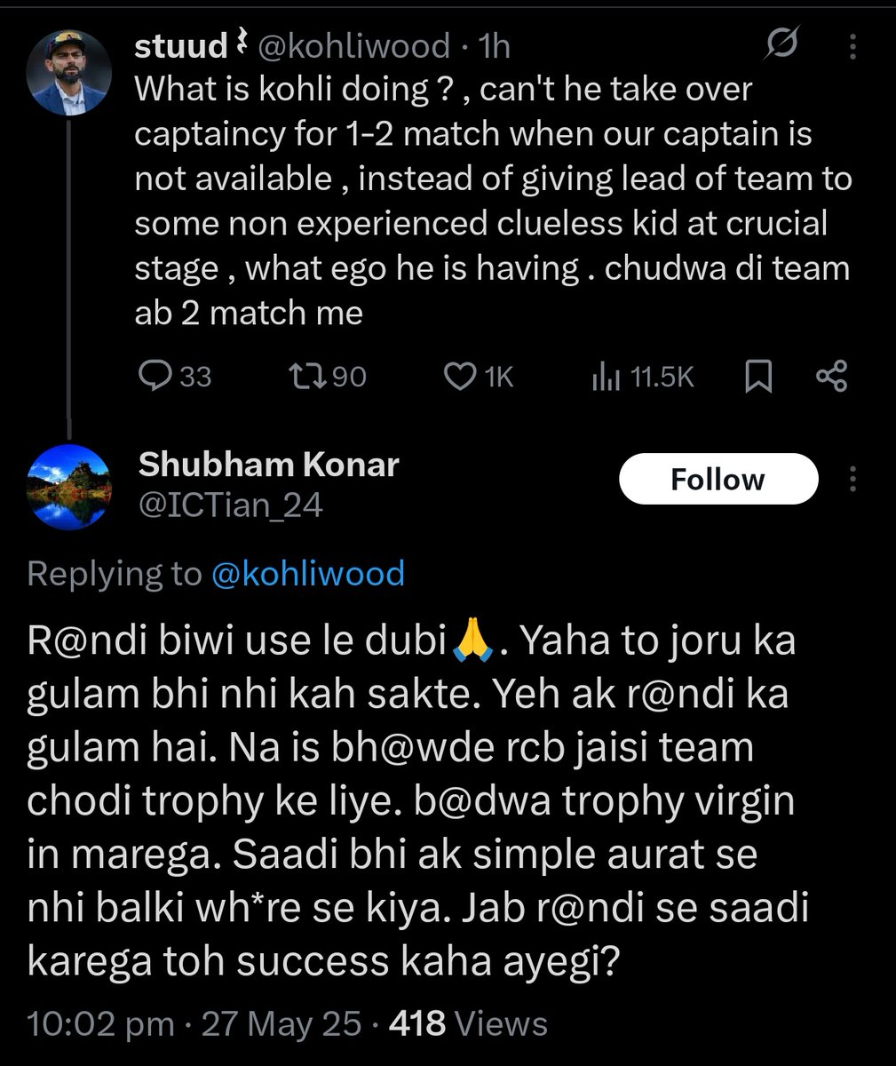 When in reality it's quite ironic and sad that most of the anushka sharma hate originates from her husband's fc. get off your high horse <a href="/awkaaisha/">aaisha</a>