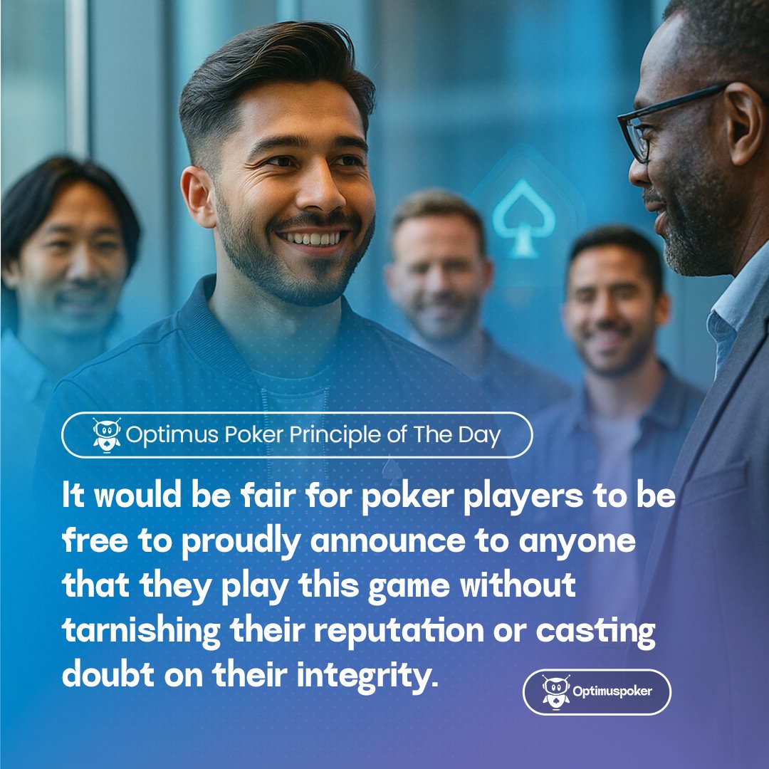 OptimusPoker's tweet photo. ♠️ Poker isn't a dirty secret—it’s a mind-sport. No player should feel they must hide it.

Has the felt sharpened your discipline, math skills, or people-reading abilities? 

Share your lesson below. Let's bust the stigma together! 

#Poker #OptimusPoker #PokerLife #PokerPlayer https://t.co/15tqwQk4de