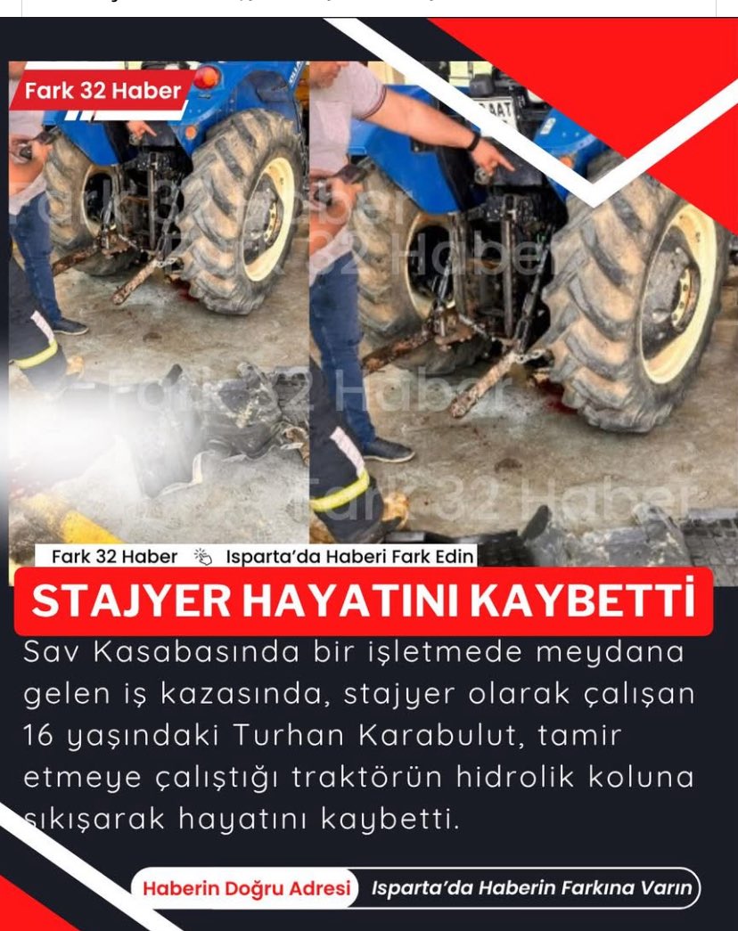 Nerde bu çocuğun ustası,ögretmeni eğitmeni ?? hani ögrenci ya.
Mazlumun evlatlarıyla, işveren asla kazanamayacak,çünkü vebal var.
Fiilen çalışana,onlar öğrenciydi diyen düzene yazıklar olsun.
Madem çalışıyor,iş güvenligi nerede,❓
<a href="/herkesicinCHP/">CHP 🇹🇷</a>
<a href="/MHP_Bilgi/">MHP</a>
<a href="/Akparti/">AK Parti</a>