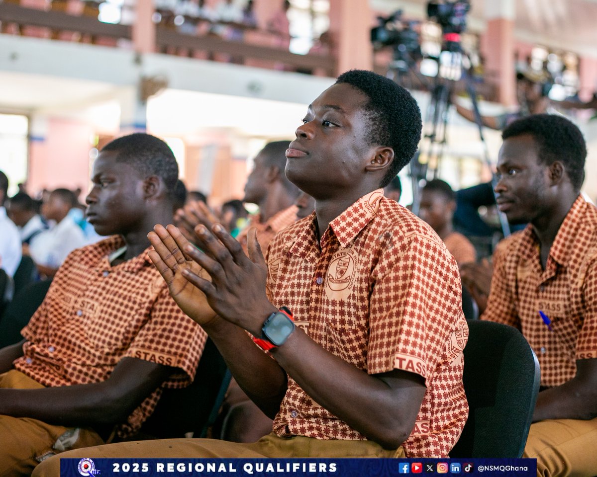 NSMQGhana's tweet photo. BONO:

End of Contest 2

Notre Dame Girls' SHS: 60pts
Kyem Amponsah SHS: 13pts
Jinijini SHS: 12pts
Nkrankwanta SHS:07 pts
Nsawkaw State SHS: 07pts

#NSMQRegionals #NSMQ2025 #Primetime https://t.co/OE9UKmX91W