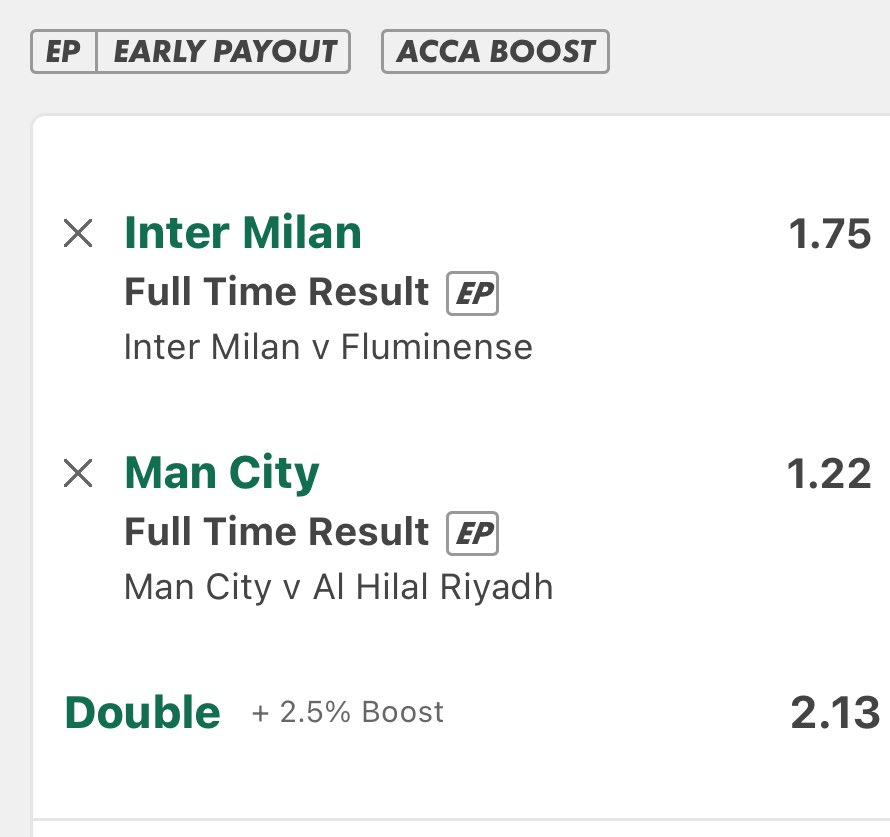 Club World Cup Double🌍🏆

Drop a ❤️ if you’re on!🔥