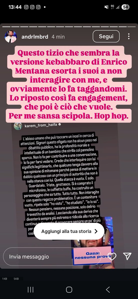 RohanaKarem's tweet image. Lo lascio qui a futura memoria quando qualcuno interagirà con Andrea Lombardi (@andrlmbrd).
Oltre alla miseria umana di fare rage-baiting su un genocidio dalla sua cameretta per attirare attenzioni (e ci sono cascato) è anche un razzista di merda.