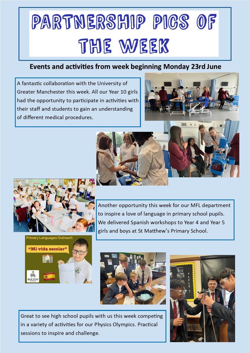 Partnership activities  continue to be a priority as we move towards the end of the school year.