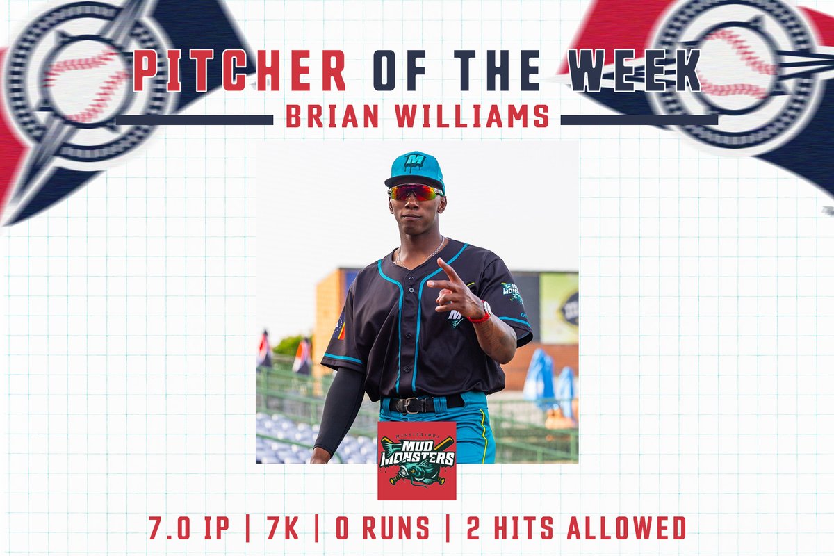 Introducing our Pitcher of the Week!
Let's hear it for Brian Williams from <a href="/mudmonstersbsb/">Mississippi Mud Monsters</a> 🔥🔥