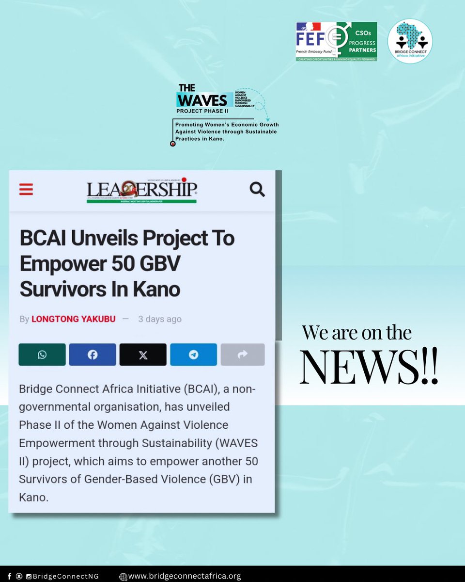 BridgeConnectNG's tweet image. We’re on the news!!! 📰 

Here are some media headlines of the launch and press briefing of Phase II of the #WAVESProject, supported by the French Embassy to Nigeria (@FranceInNigeria) through #FEFOSC2025. 

#FEFWAVES #BCAIWAVES