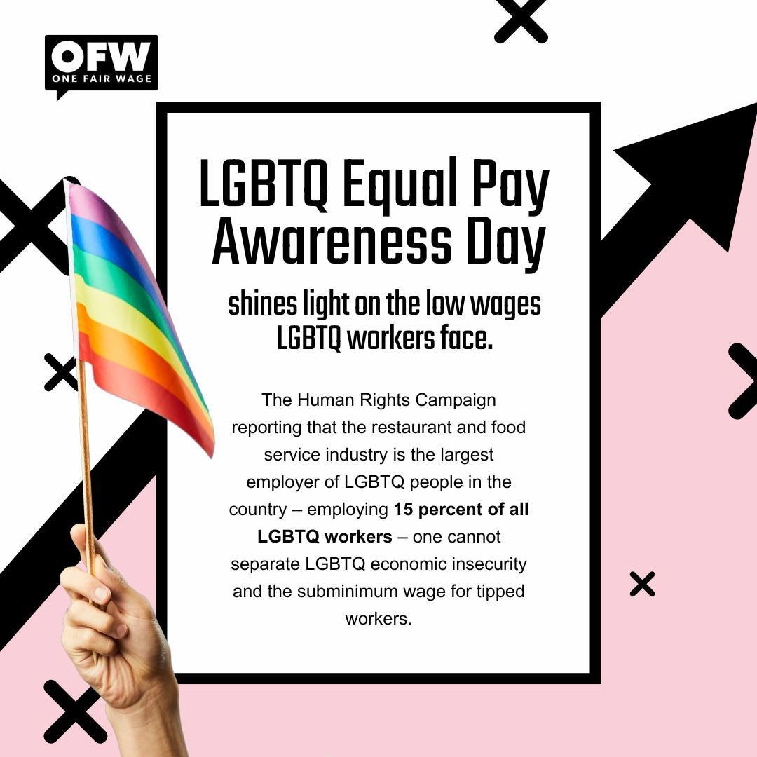 The restaurant and food service industry employs 15% of all #LGBTQ+ workers, yet they’re paid just 90 cents on the dollar. This is textbook exploitation.

Pride Month may be coming to an end, but our fight for wage justice for our queer family is year-round. 

#OneFairWage