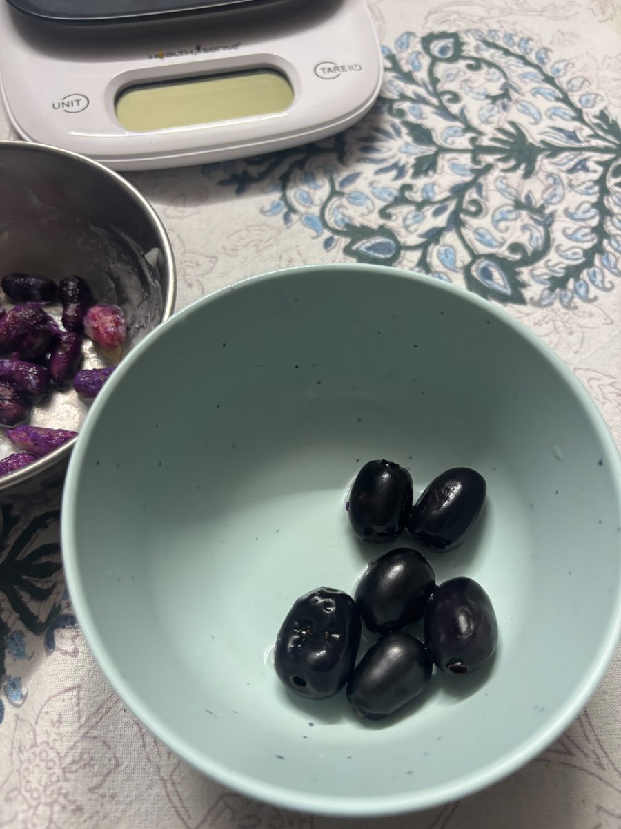 RajaramanVinodh's tweet photo. Got these awesome super sweet naval pazham (jamun) in Goreguntepalya (Bangalore outer).
They are smaller, with less flesh compared to the big/modified versions we often see. Lucky I found these today.
#yummy #fruits #jamun #tastyhealthy #HealthyFood
@DietDrsayajirao https://t.co/dKx0HBYEKM