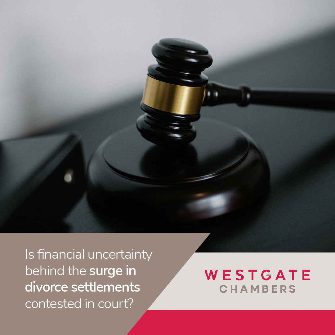 According to data from the Ministry of Justice, the number of divorce settlements contested in court has hit its highest level in 15 years.  Many believe the current financial uncertainty is the reason. westgate-chambers.co.uk/blog/surge-in-…