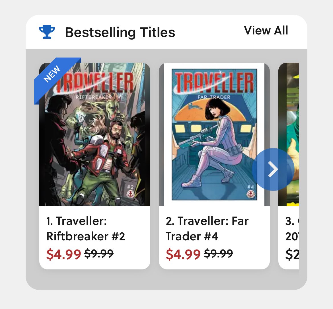 Markosia Enterprises (@markosia) on Twitter photo Traveller: Riftbreaker #2 debuts at #1 on the <a href="/DriveThruComics/">DriveThruComics</a> bestsellers chart, knocking Traveller: Far Trader #4 off the top spot!
Find our full range of Traveller comics on DriveThru here: drivethrucomics.com/en/publisher/3… Traveller: Riftbreaker #2 debuts at #1 on the <a href="/DriveThruComics/">DriveThruComics</a> bestsellers chart, knocking Traveller: Far Trader #4 off the top spot!
Find our full range of Traveller comics on DriveThru here: drivethrucomics.com/en/publisher/3…
